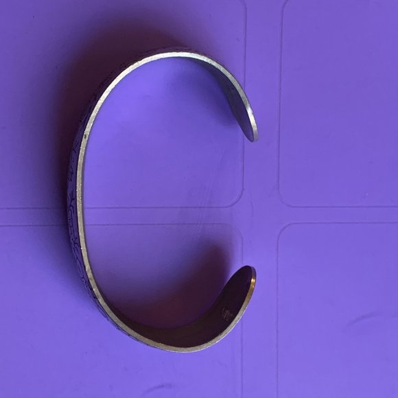 Vintage Genuine Pewter Flower of the Month Cuff Bracelet - Cosmos - Picture 6 of 6